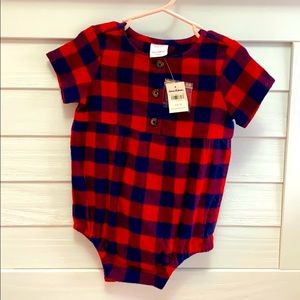 NEW Hanna Andersson Buffalo Plaid Flannel Romper